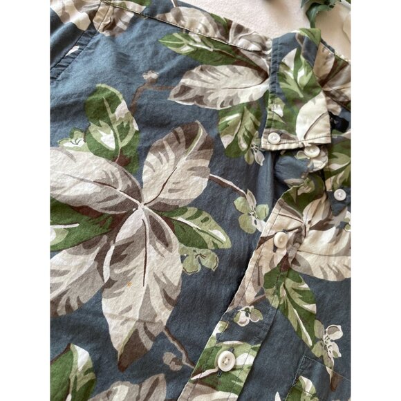 J. Crew Mens Hawaiian Leaf Print Button-Up Shirt Size S 100% Cotton Short Sleeve - Picture 8 of 8